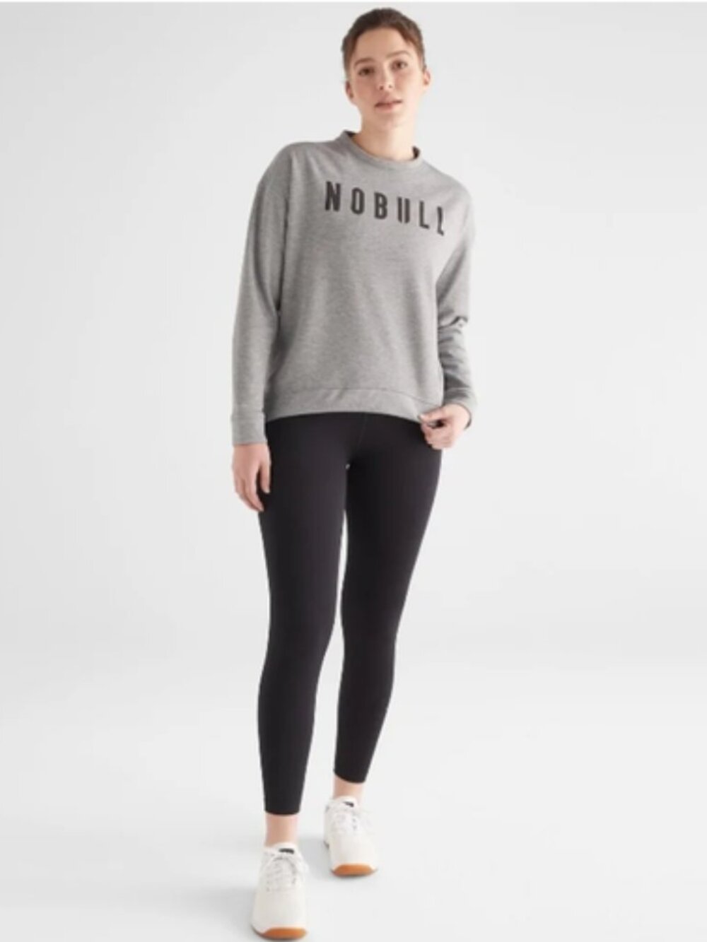 NOBULL Legacy Crew Sweatshirt Performance CrossFit Gym Hi-Lo Lyocell Grey Sz M
